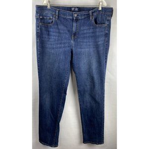 Gap Women's Size 35 Regular Classic Straight High Rise Stretch Blue Jeans